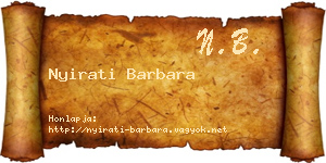 Nyirati Barbara névjegykártya